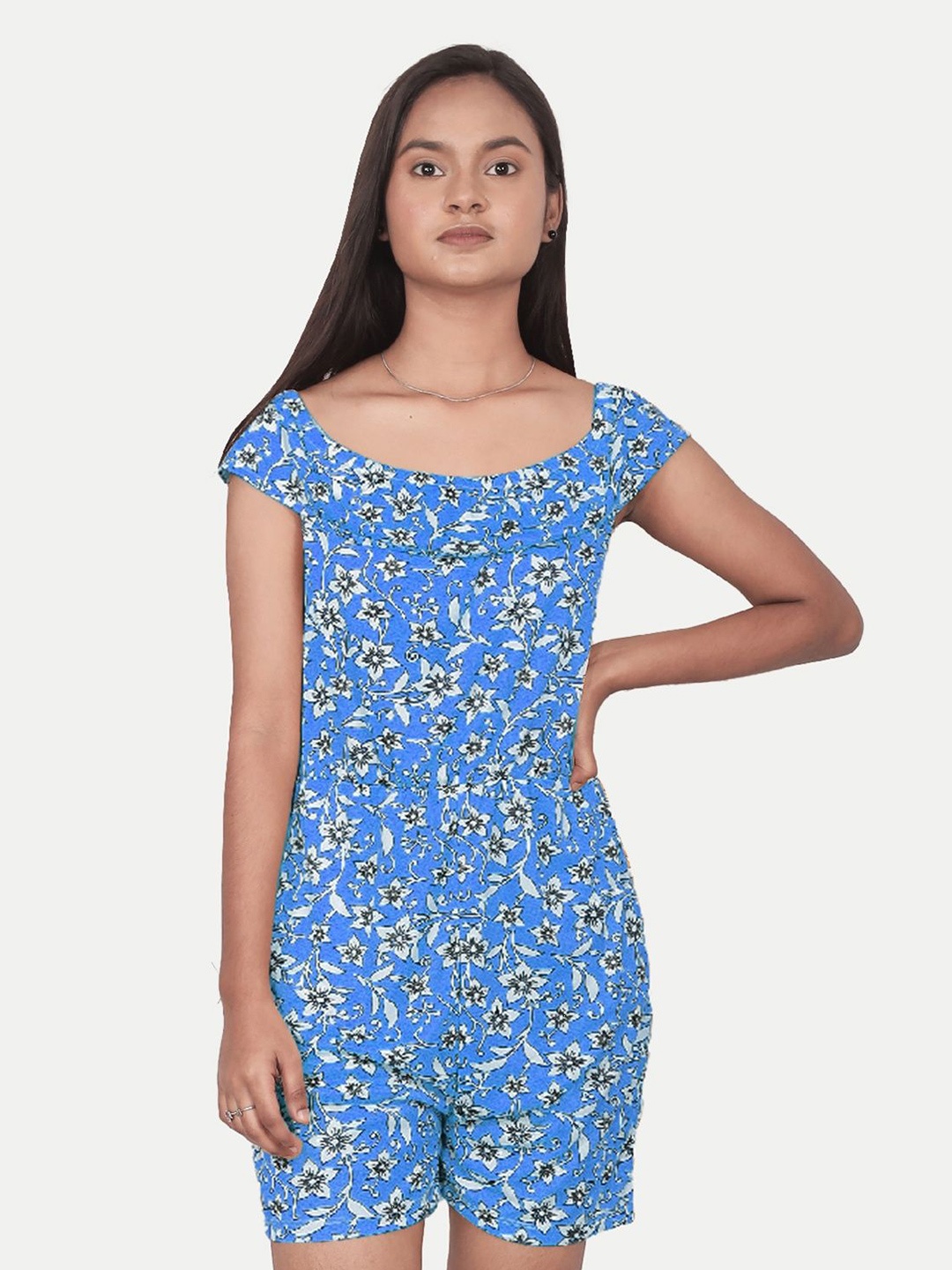 

BAESD Floral Print A-Line Dress, Blue