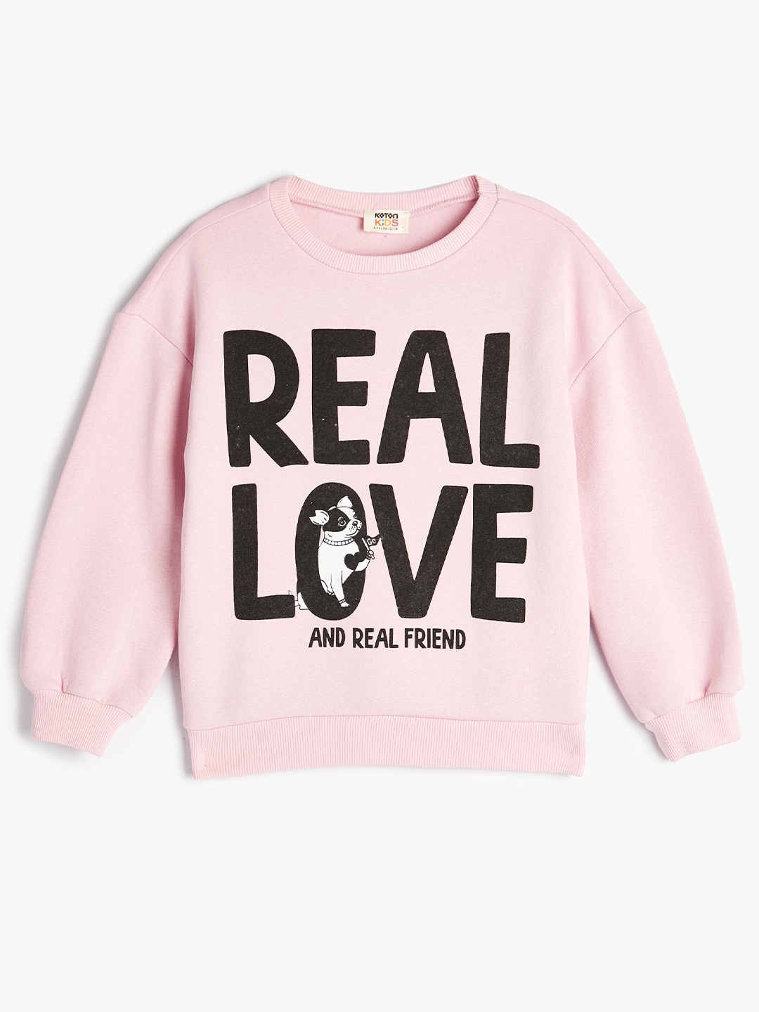 

Koton Girls Typography Printed Sweatshirt, Pink