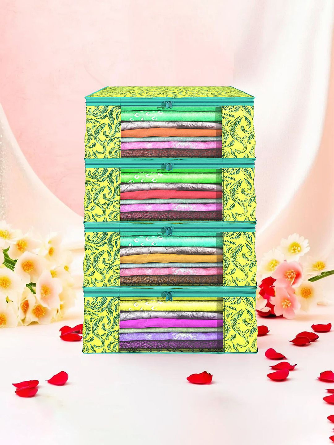 

Kuber Industries Green Set of 4 Regular Drawer Organiser Organisers