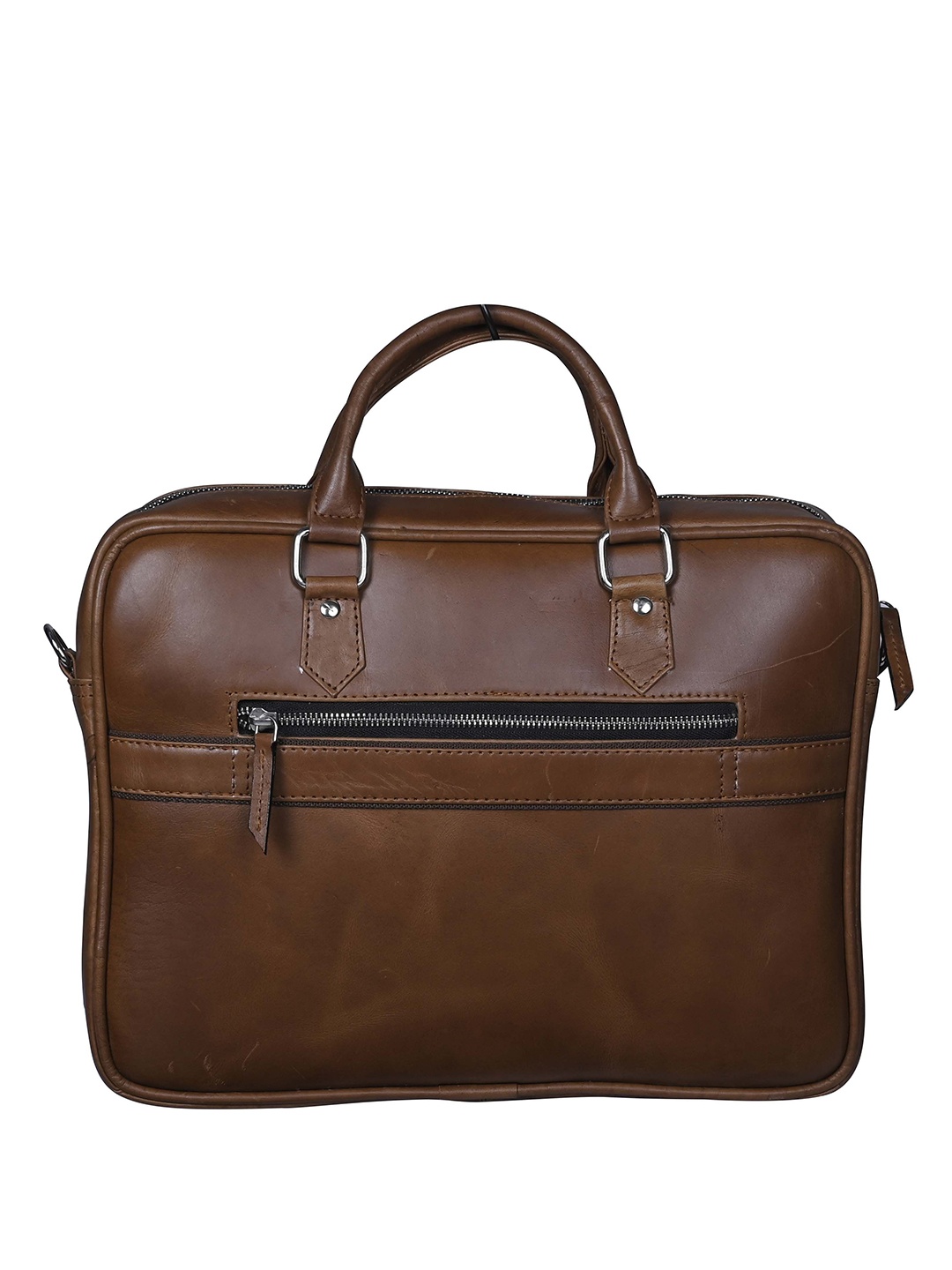 

Calvadoss Men Solid Up To 15 Inch Leather Laptop Bag, Tan
