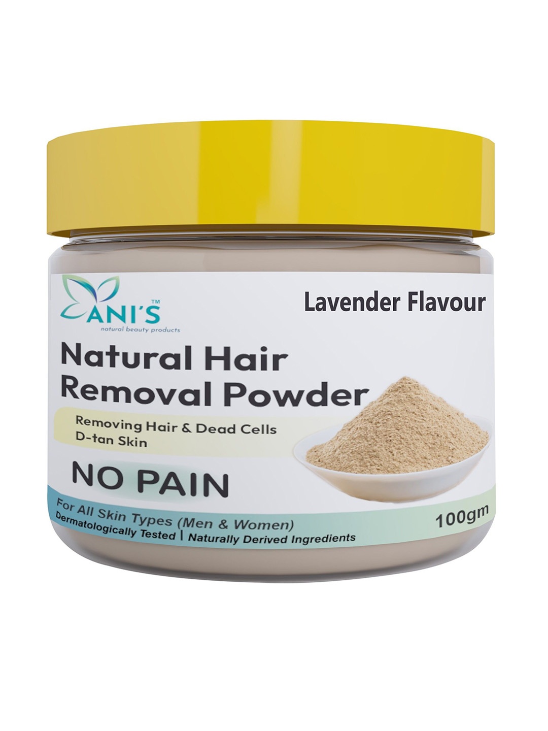 

ANI'S No Pain Lavender Natural Hair Removal Powder - 100g, White