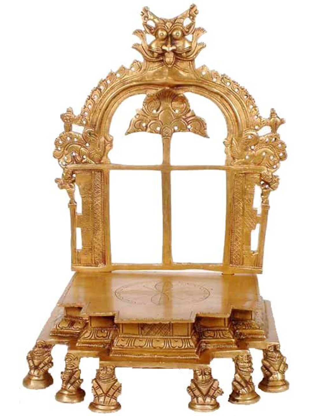 

Exotic India 12" Brass Airy Throne, Gold