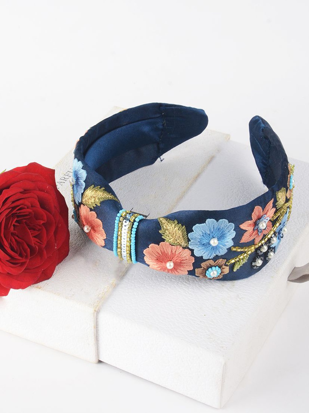 

Radhu & Kabby Women Embellished Hairband, Navy blue