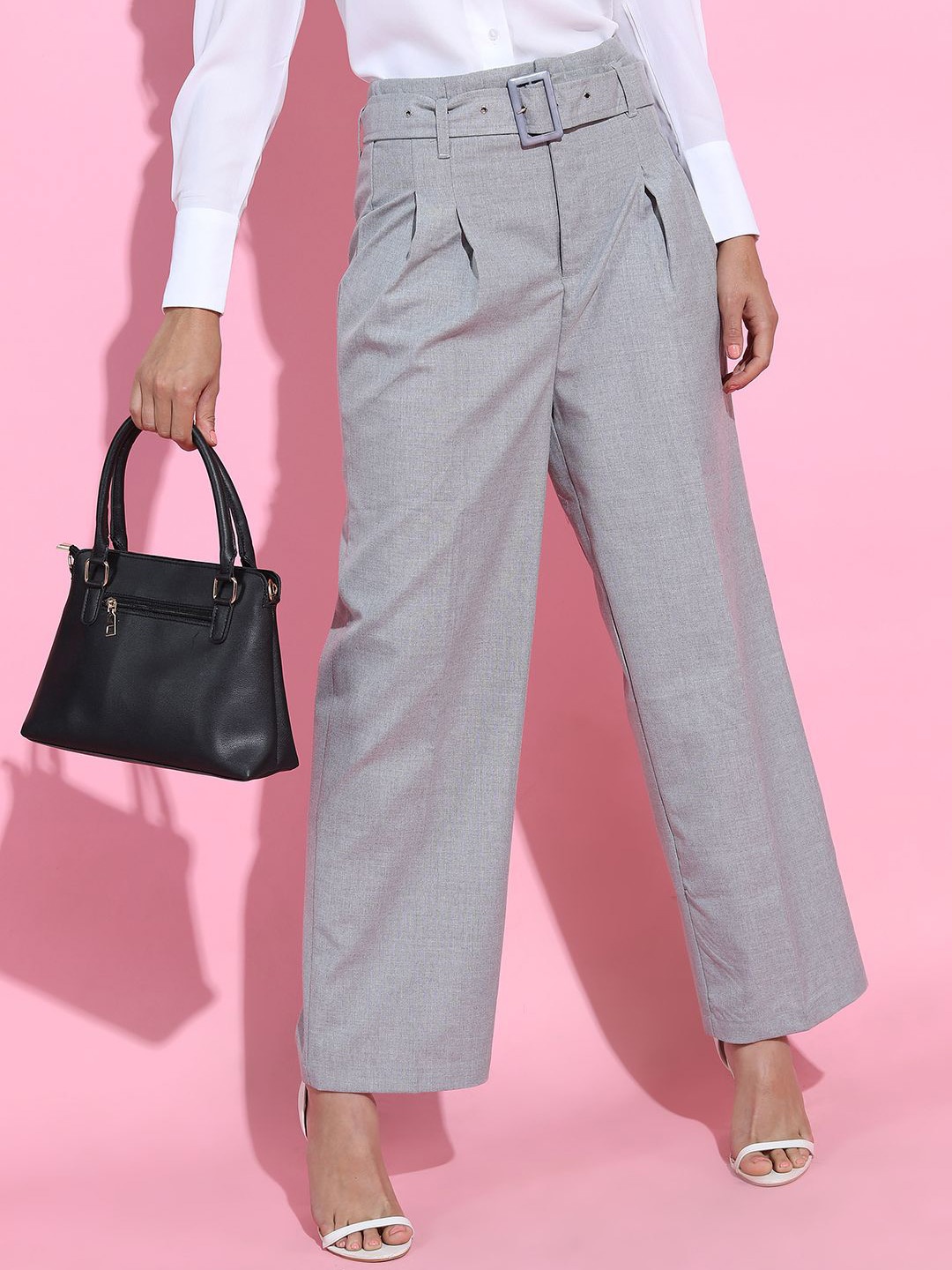 

Tokyo Talkies Women Pleated Trousers, Grey