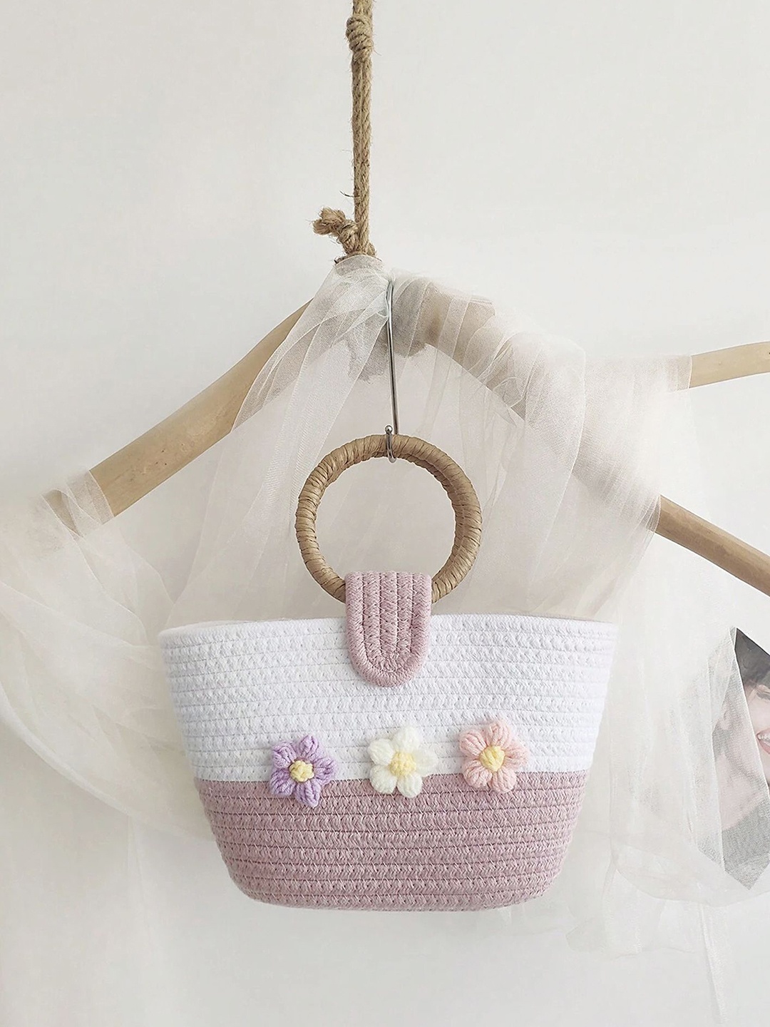 

LULU & SKY Embellished Structured Shoulder Bag with Tasselled, Pink