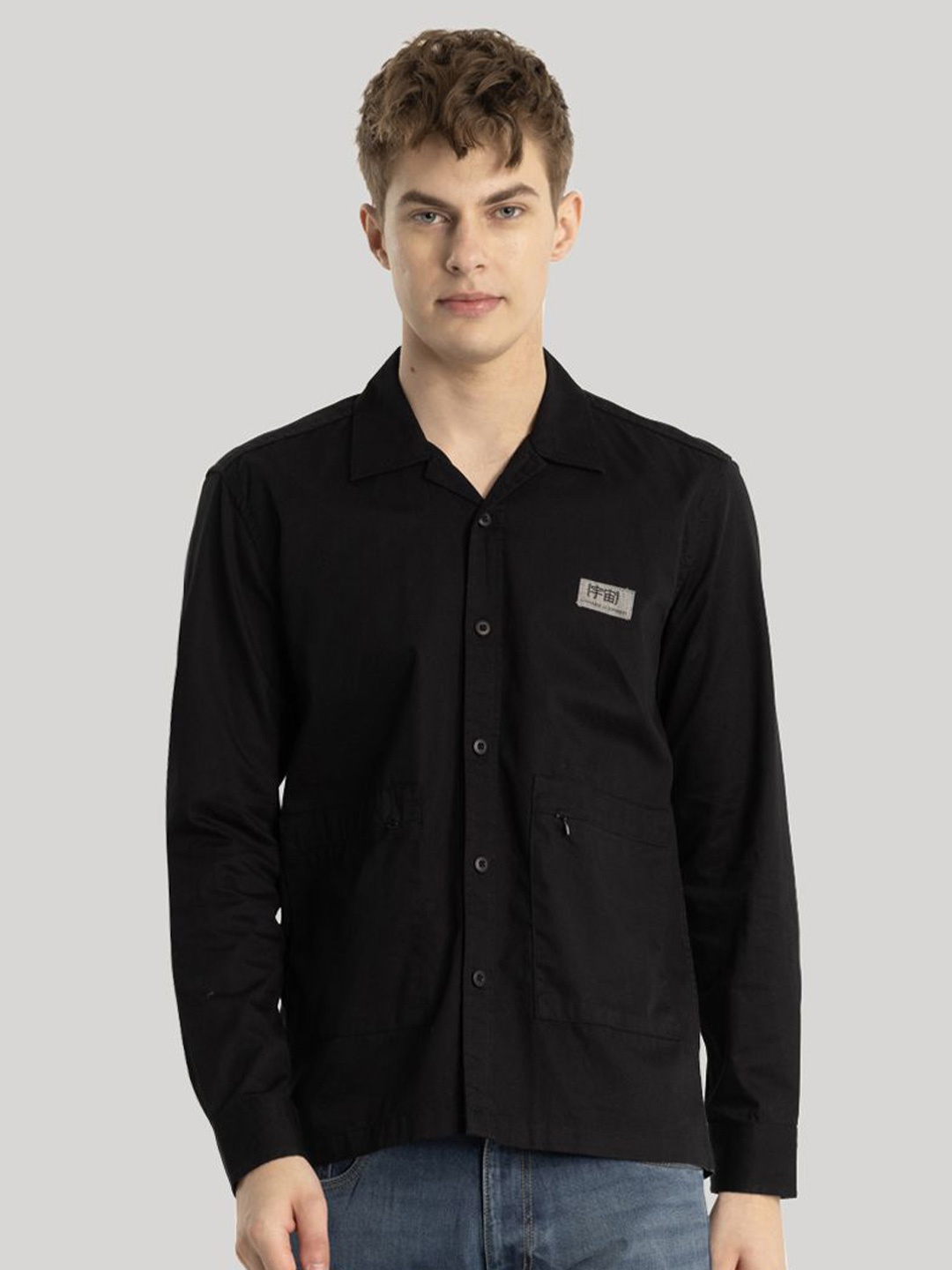 

Snitch Men Smart Slim Fit Opaque Casual Shirt, Black