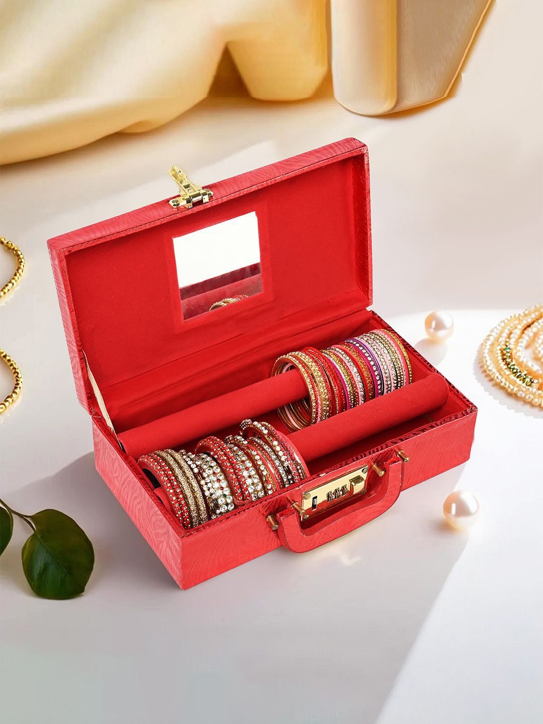 

Kuber Industries Red Set of 1 Regular Jewellery Organiser Organisers