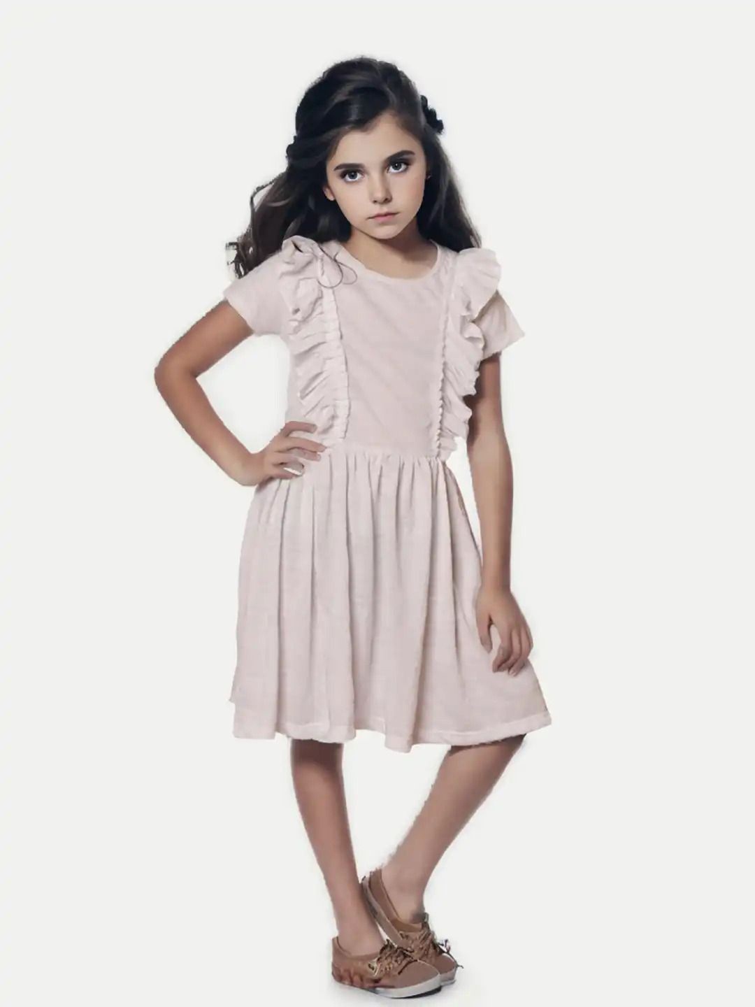 

BAESD Flutter Sleeve Fit & Flare Dress, Silver