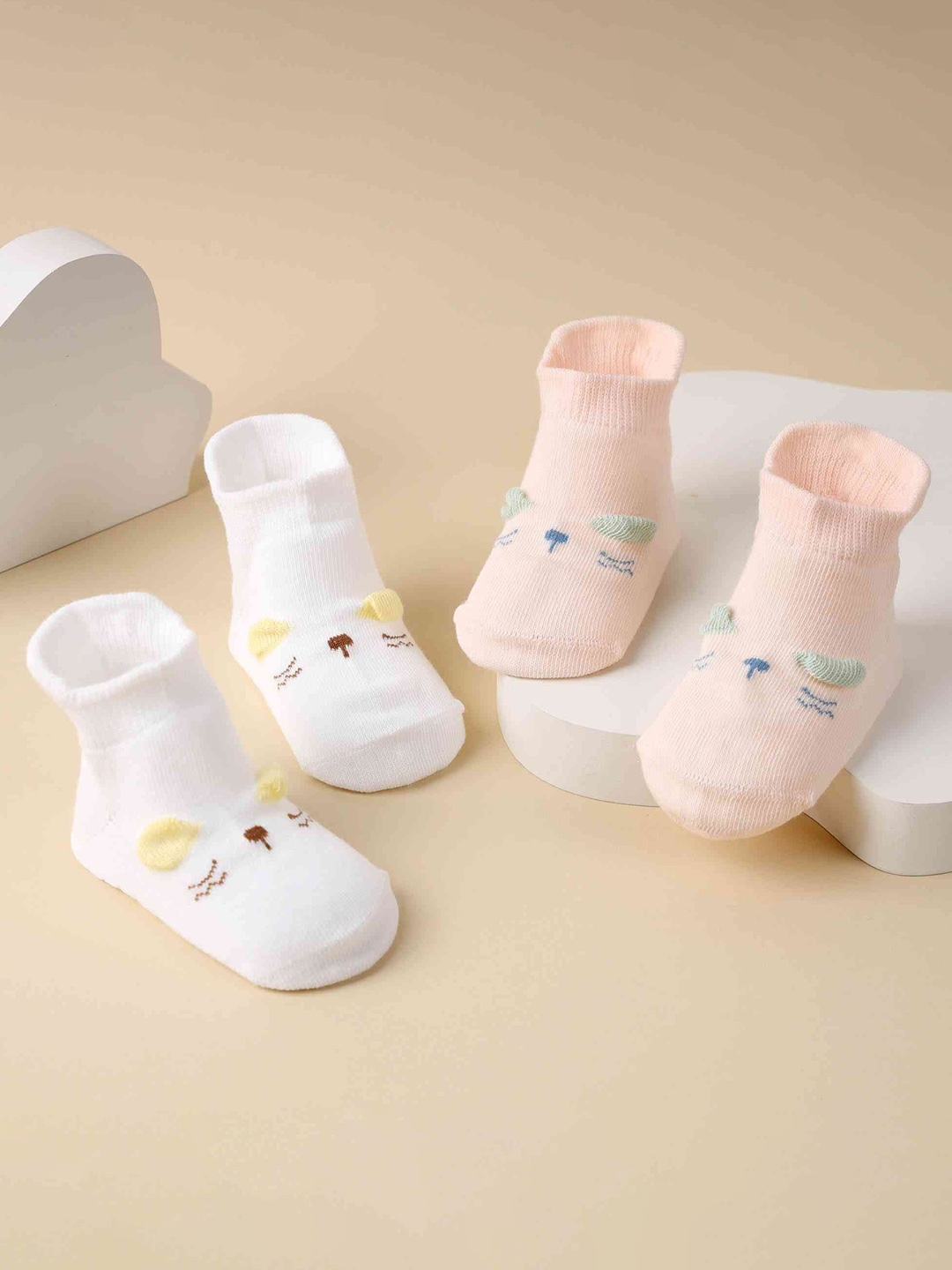 

KICKS & CRAWL Pack Of 2 Cotton Calf-Length Socks, Peach