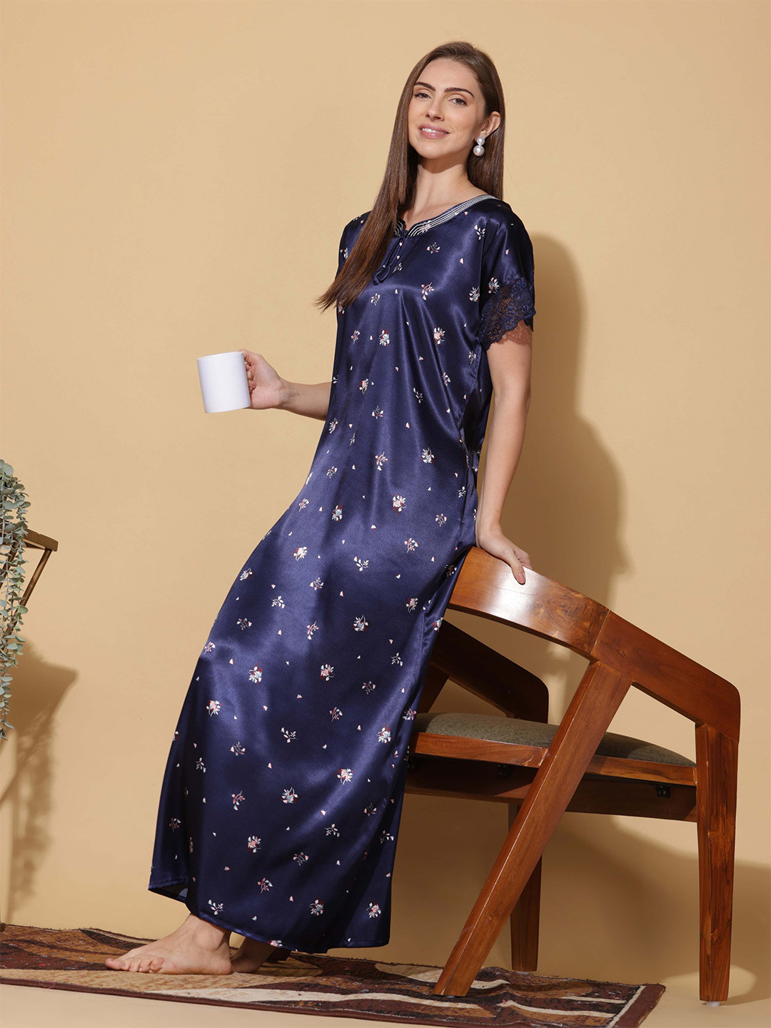 

9shines Label Everyday Maxi Nightdress, Blue