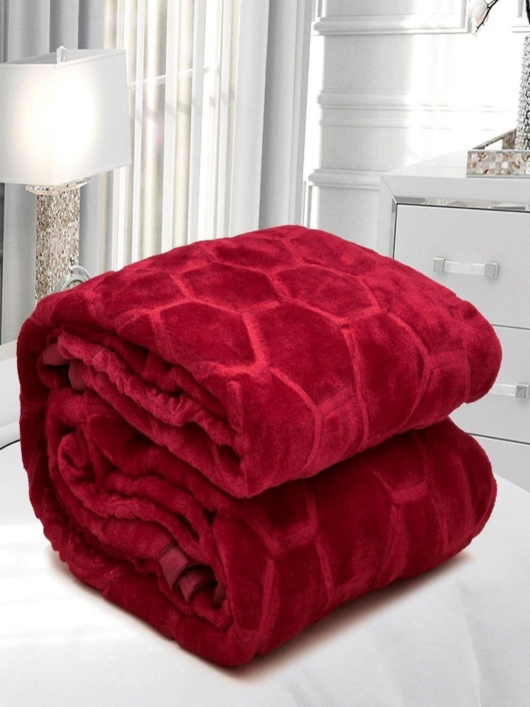 

RRC Red Woollen Heavy Winter 400 GSM Double Bed Blanket