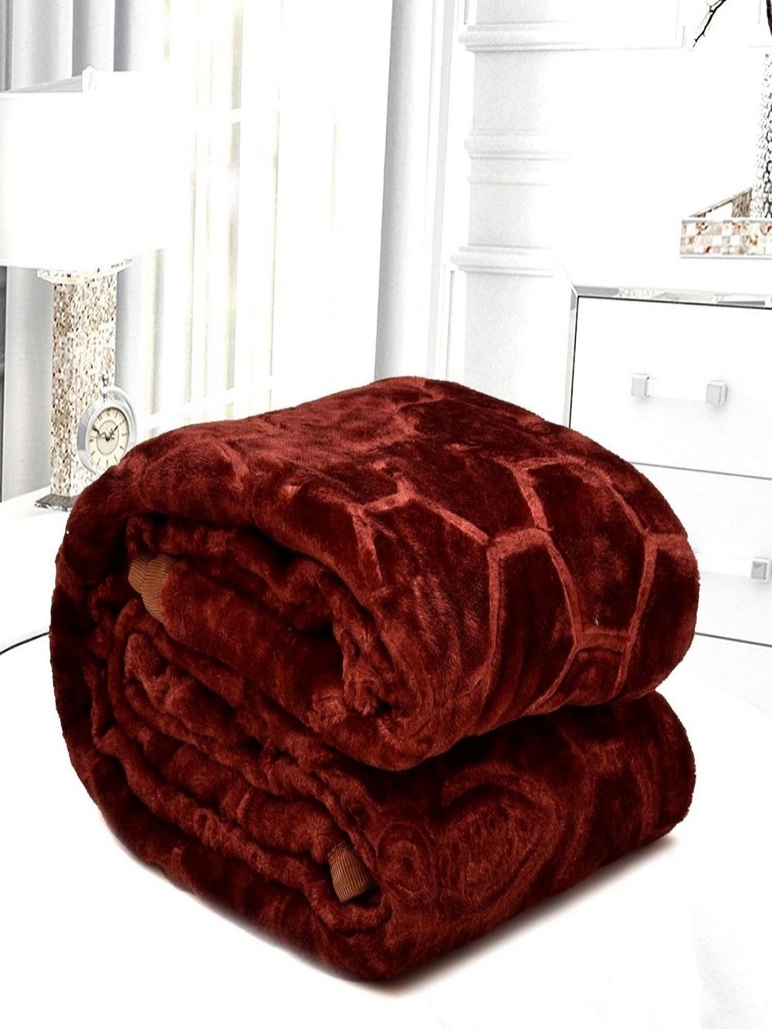 

RRC Brown Woollen Heavy Winter 400 GSM Double Bed Blanket