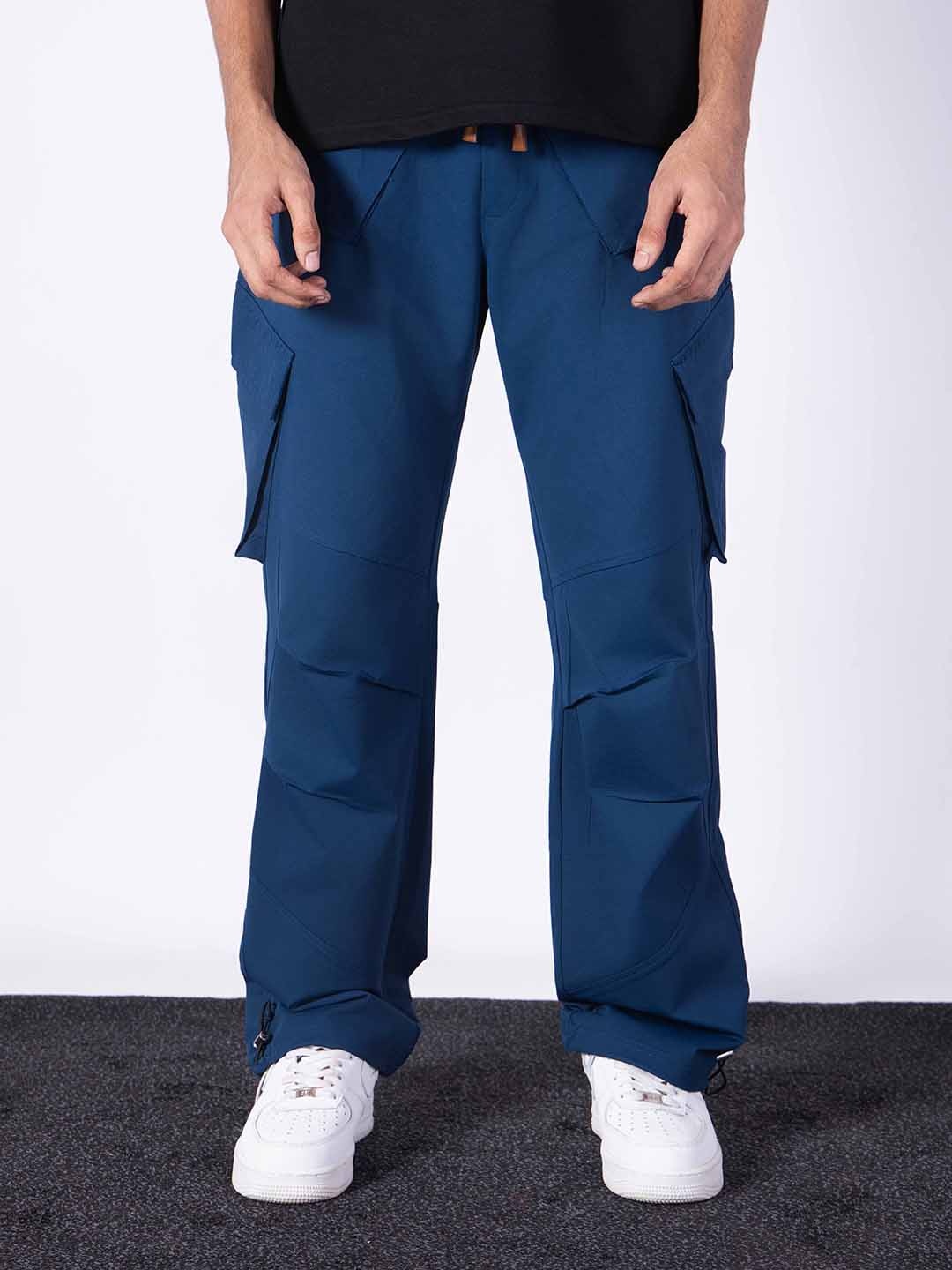 

HOP HEAD Men Straight Fit Easy Wash Regular Track Pants, Blue