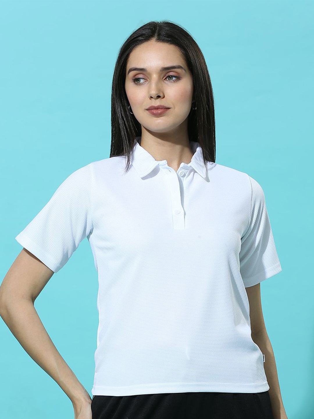 

HERE&NOW Women Shirt Collar Top, White