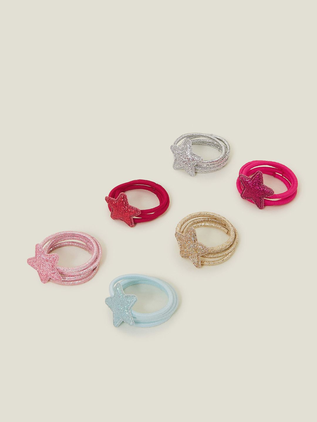 

Accessorize Girls Set of 6 Ponytail Holders Hair Accessory Set, Red