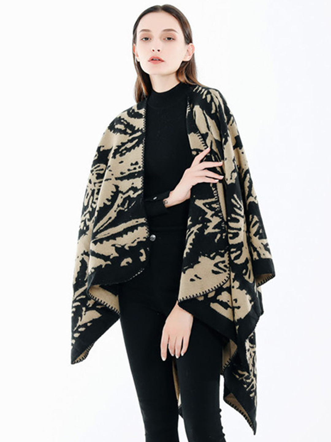 

LULU & SKY Women Printed Shrug, Yellow