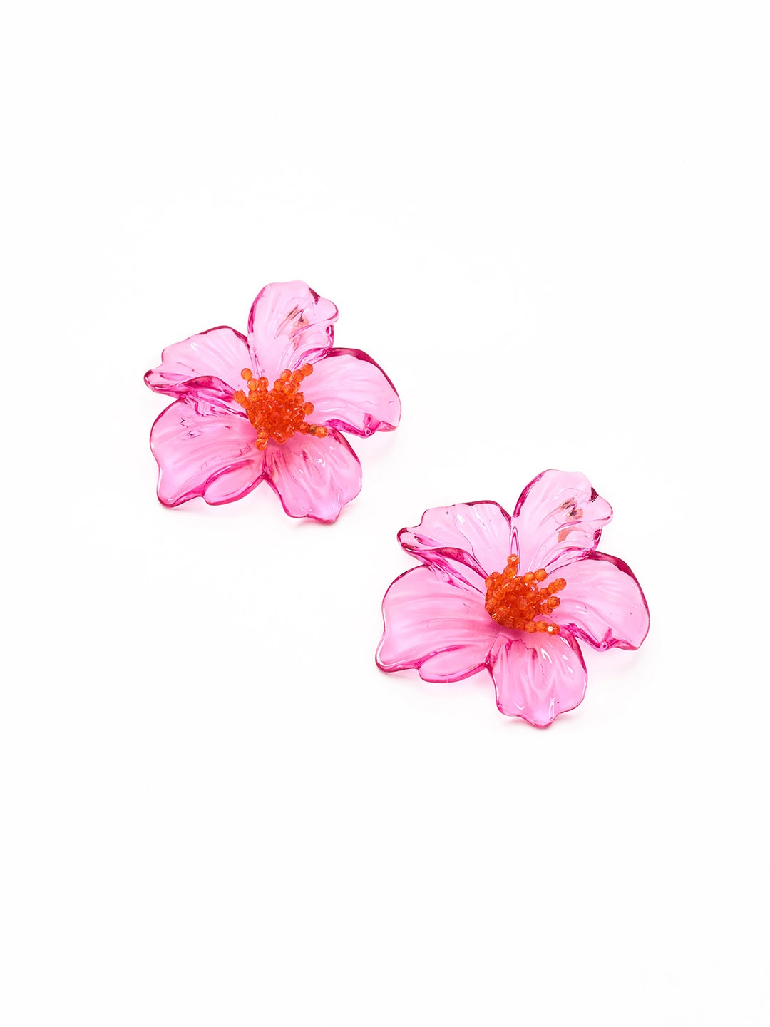 

WHITE LIES Floral Beaded Drop Earrings, Pink