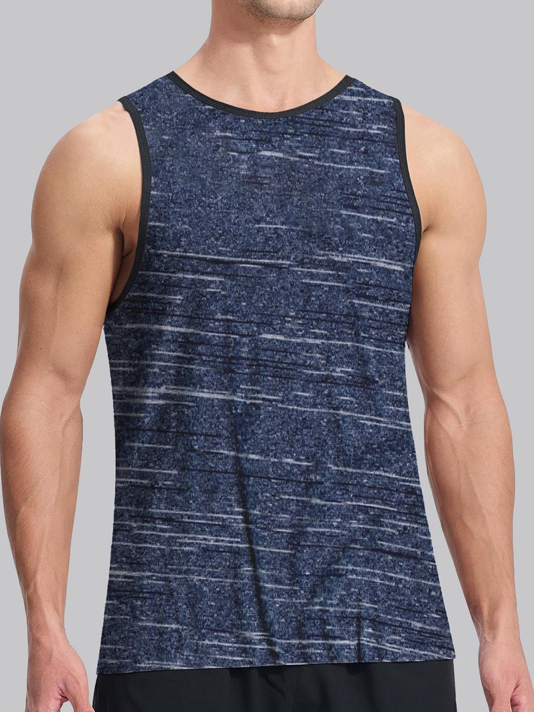 

NEVER LOSE Men Sleeveless Gym Vest, Turquoise blue
