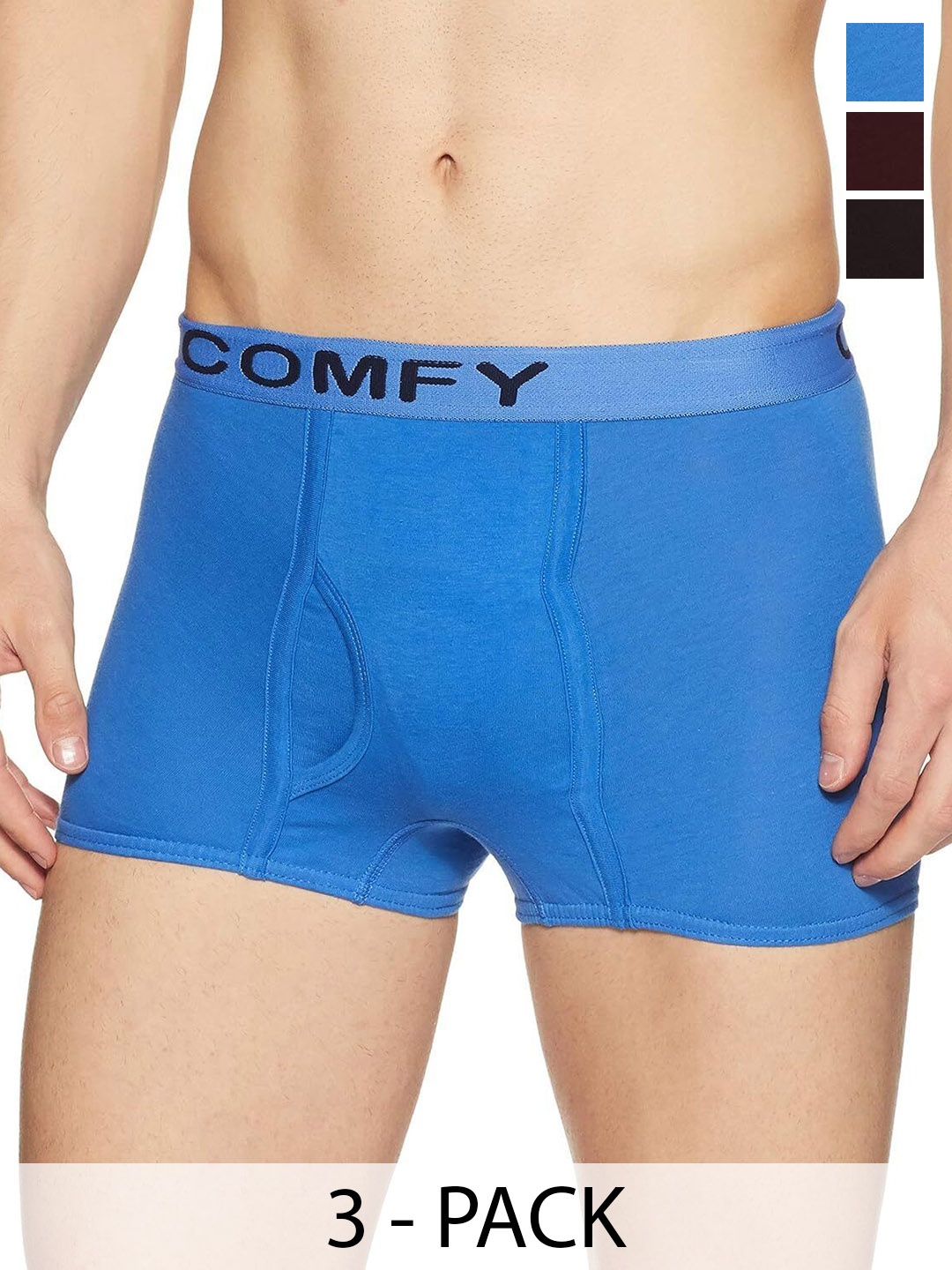 

AMUL COMFY Men Pack Of 3 Assorted Trunks Comfy-Plain-Mini-Trunk-OE-3-80