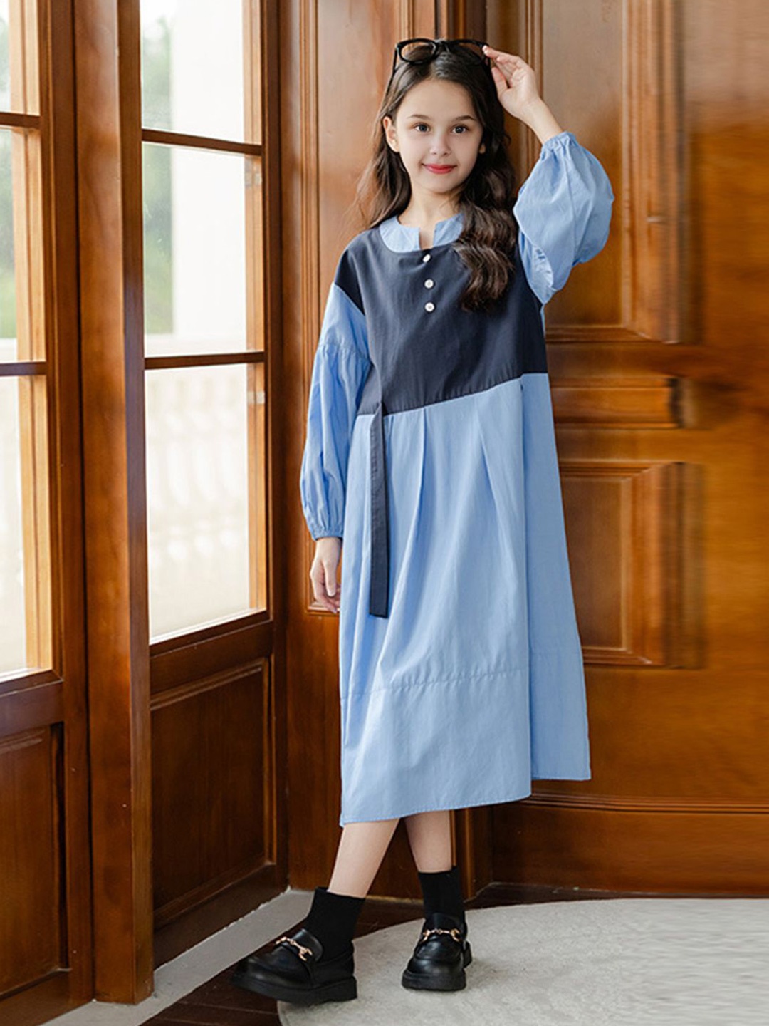 

INCLUD Girls A-Line Midi Dress, Blue