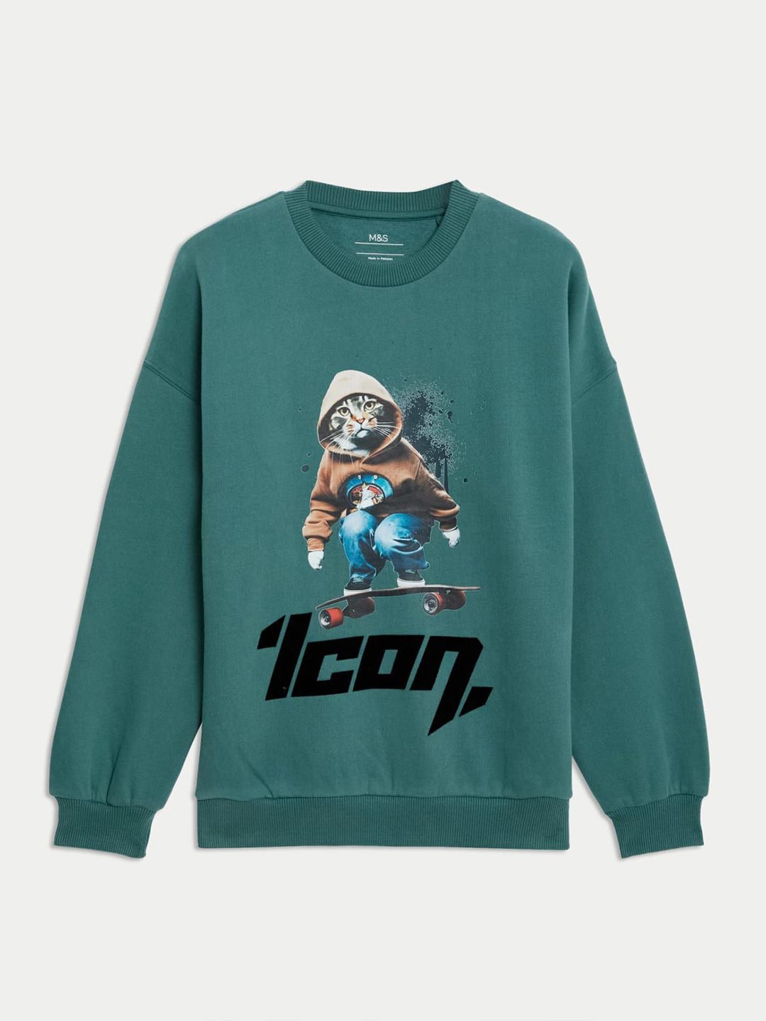 

Marks & Spencer Boys Printed Sweatshirt, Green