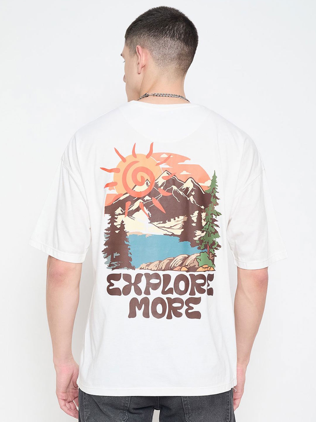 

Mast & Harbour Men Printed Casual T-shirts, White