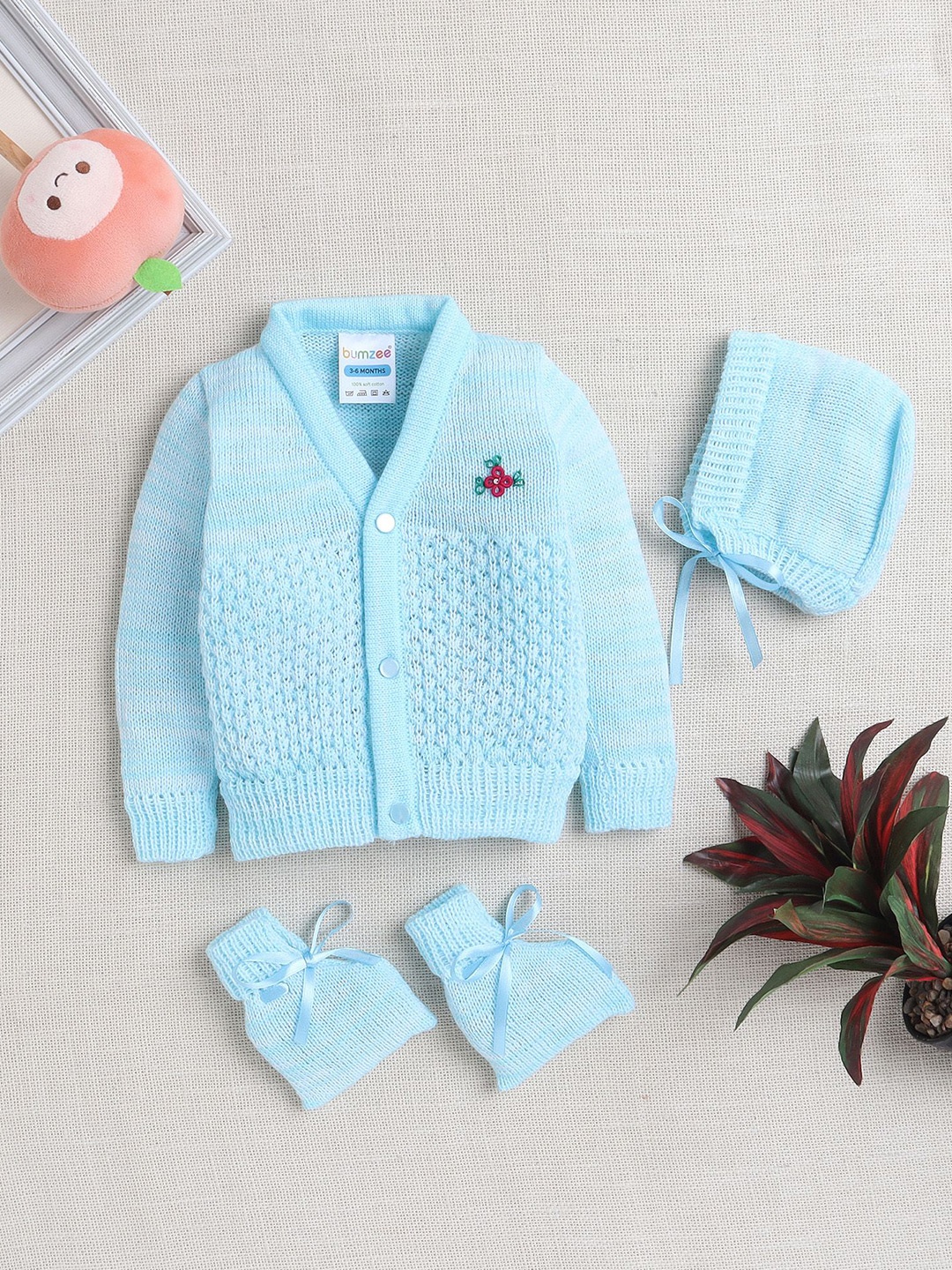 

BUMZEE Boys Cable Knit Sweater, Blue