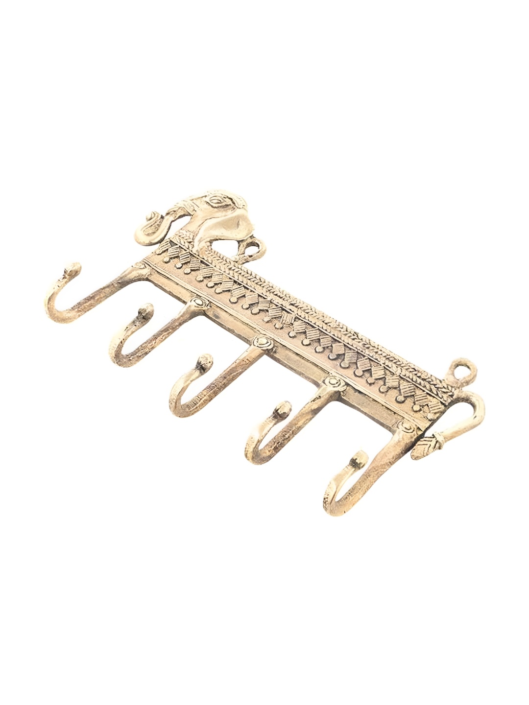 

IndianShelf Gold-Toned Brass Elephant Coat Hooks Wall Hanger