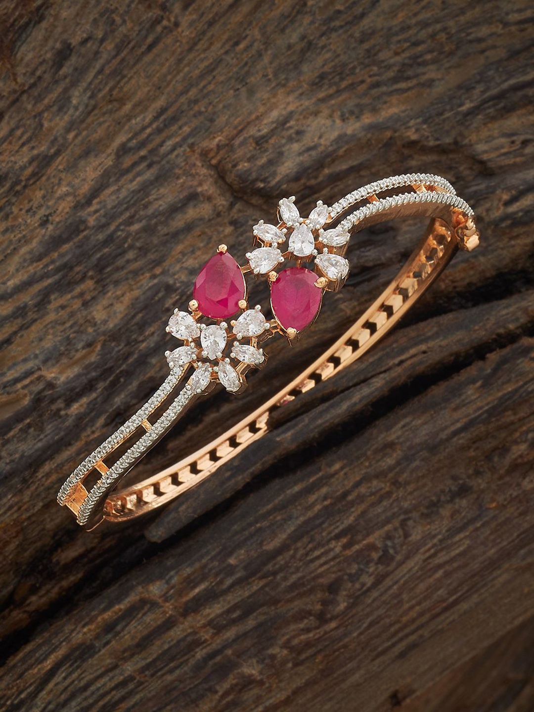 

Kushal's Fashion Jewellery Gold Plated CZ Stone Studded Bracelet