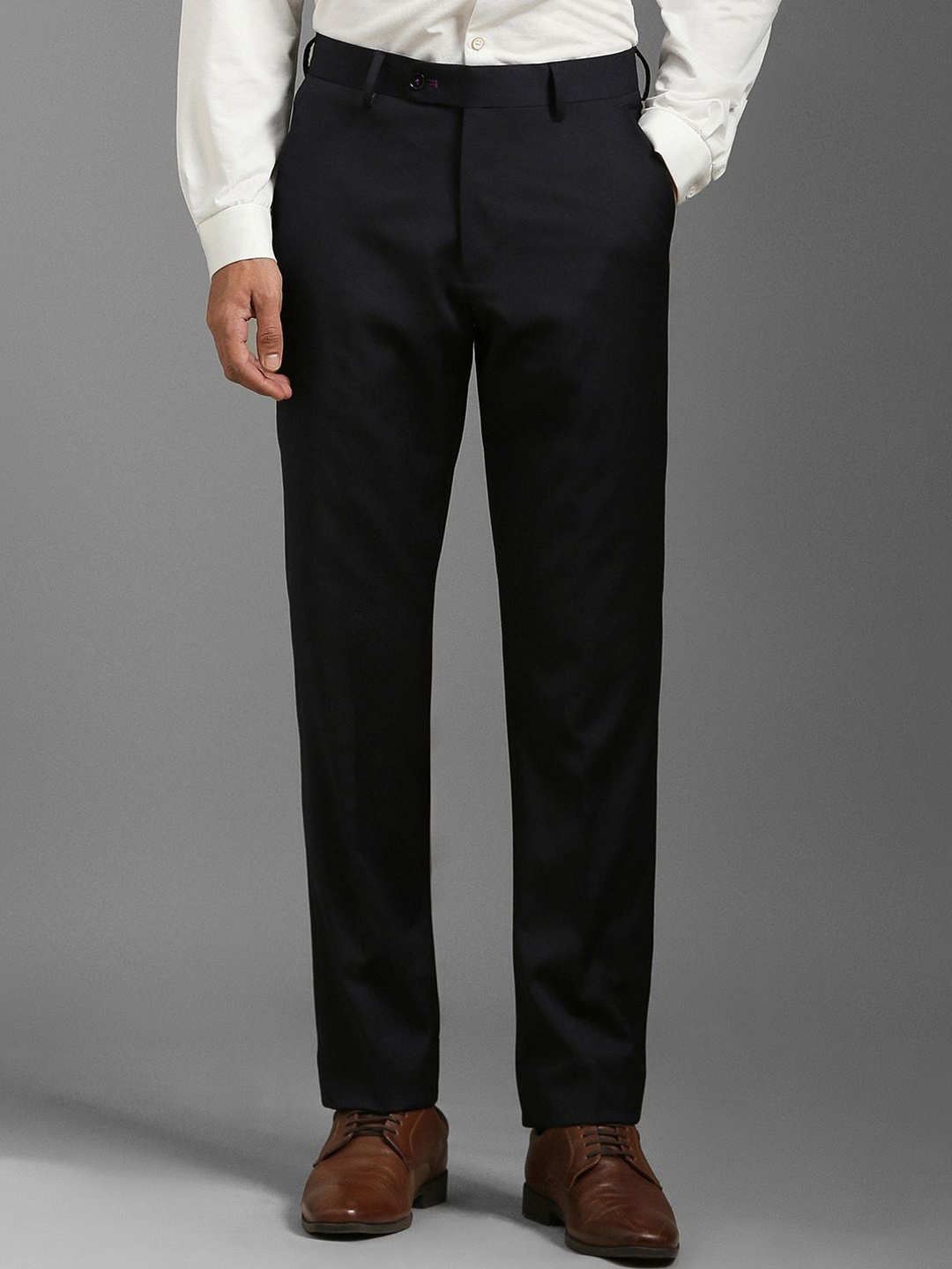 

Luxure by Louis Philippe Men Slim Fit Mid-Rise Trousers, Black