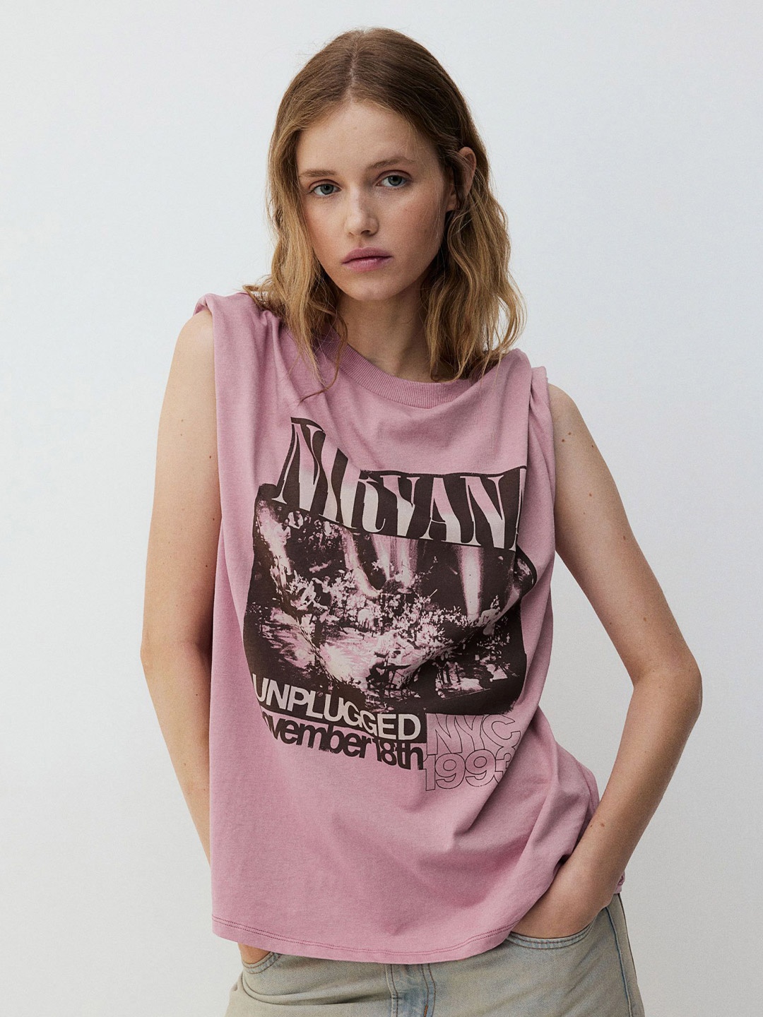 

H&M Oversized Printed T-Shirt, Pink