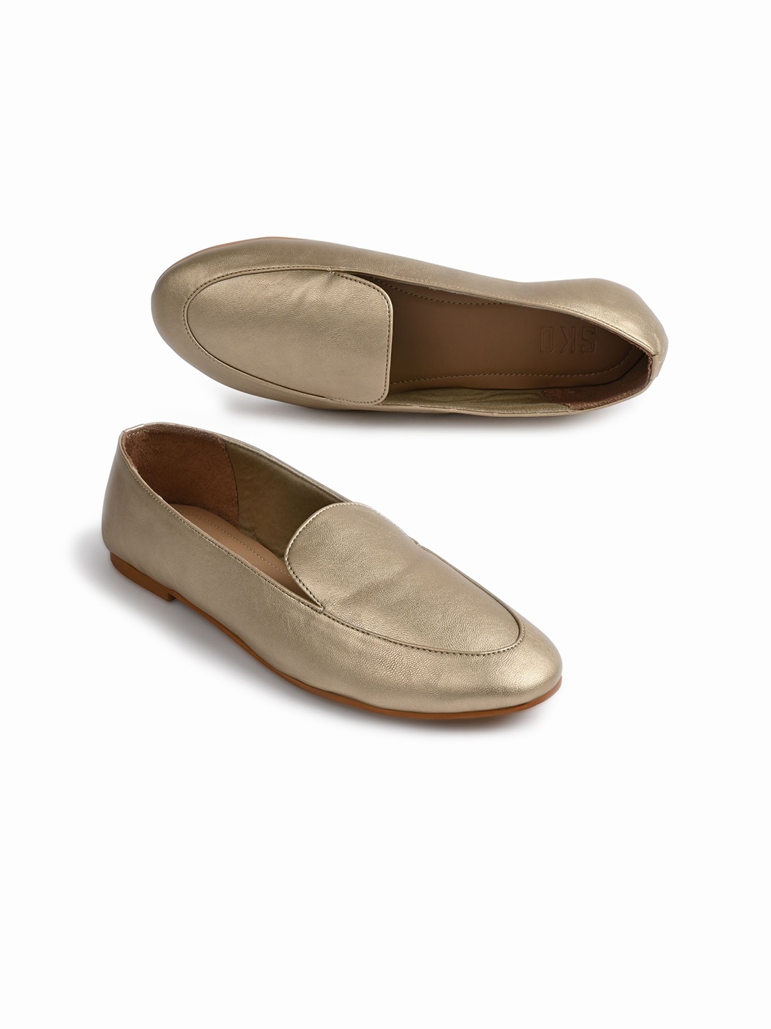 

SKO Women Ballerinas Flats, Gold