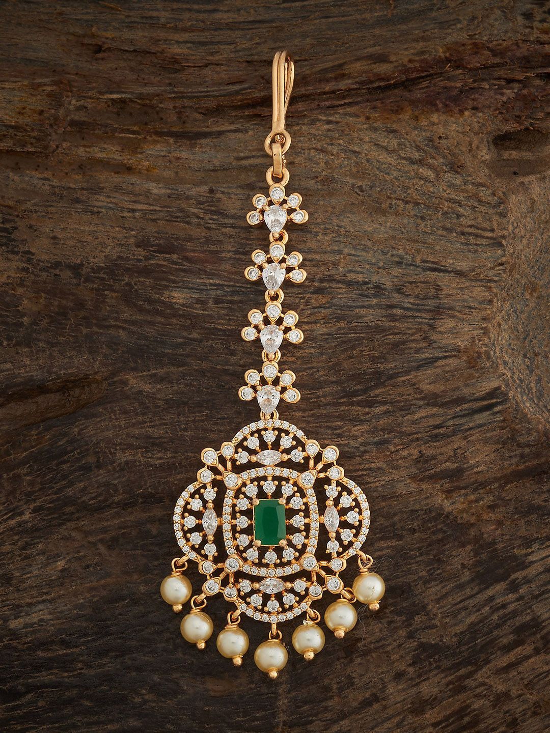 

Kushal's Fashion Jewellery Gold-Plated Maang Tikka Head Jewellery