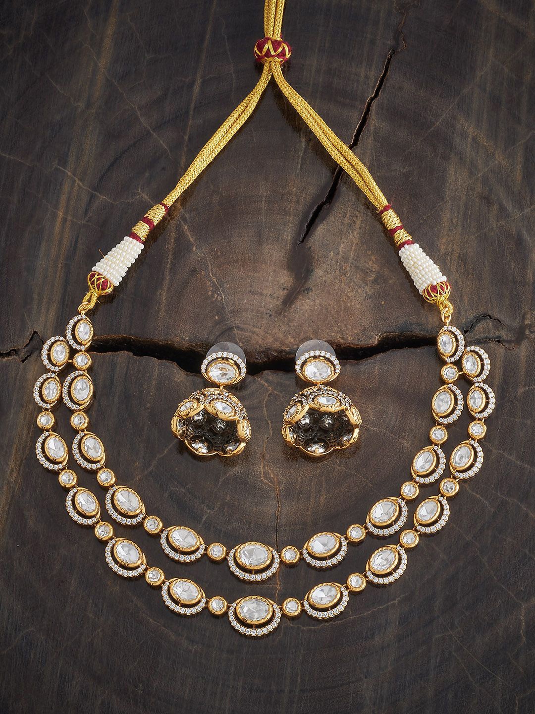 

Kushal's Fashion Jewellery Gold-Plated Kundan-Studded Jewellery Set