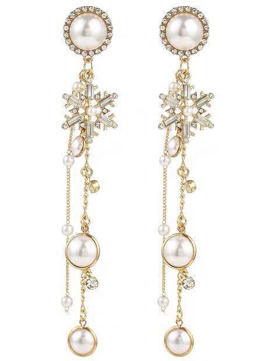 

DESTINY JEWELS Gold-Plated Contemporary Drop Earrings