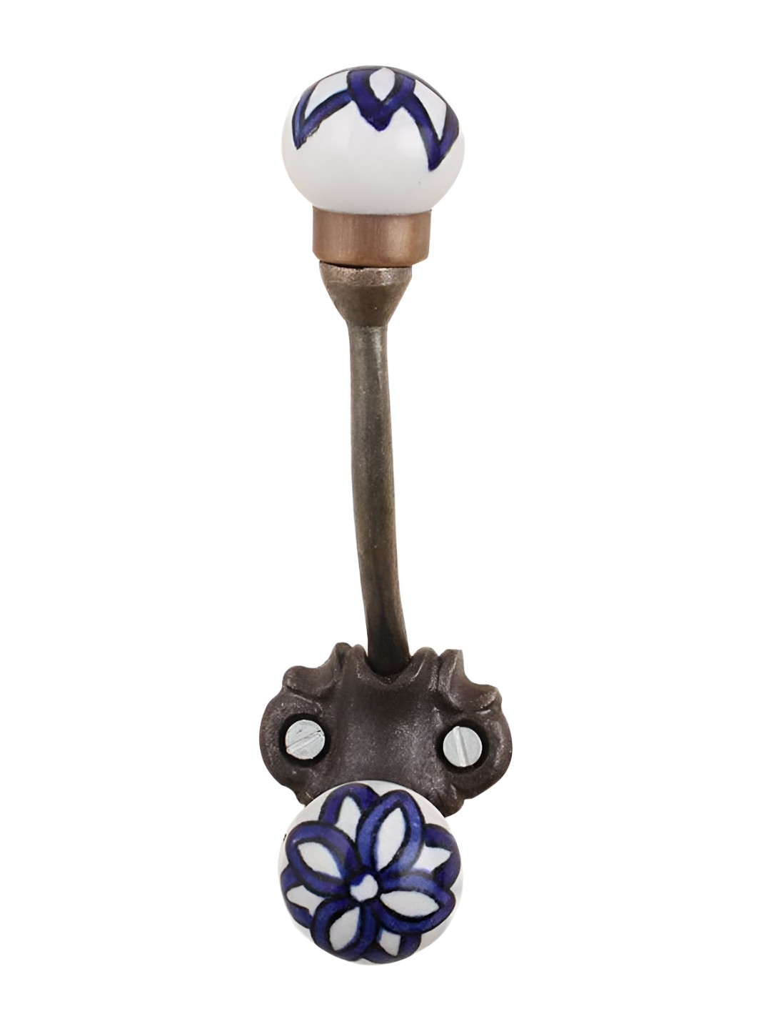 

IndianShelf Blue Ceramic Floral Door Hangers Wall Hook
