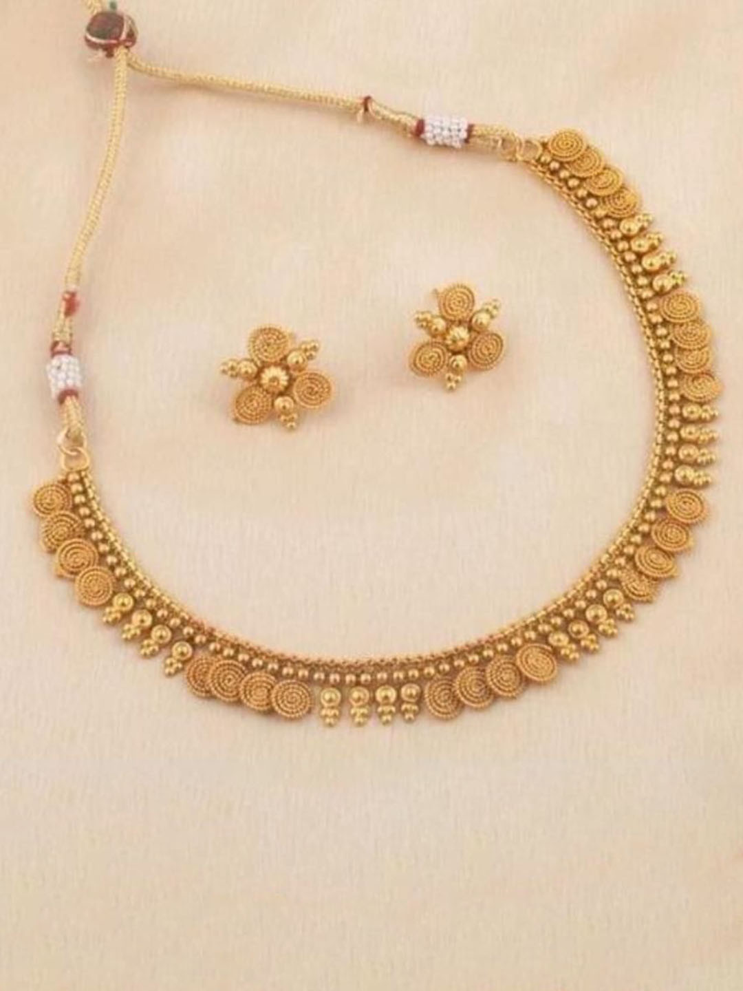 

Gyaan Jewels Gold Plated Traditional Necklace & Earrings