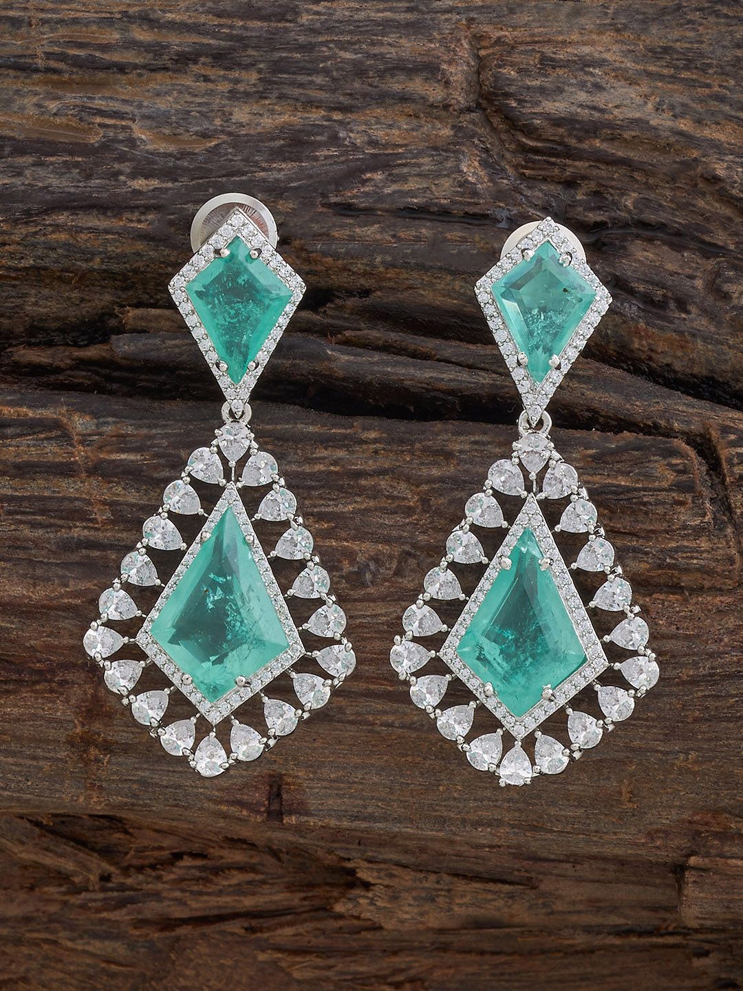 

Kushal's Fashion Jewellery Geometric Drop Earrings, Green