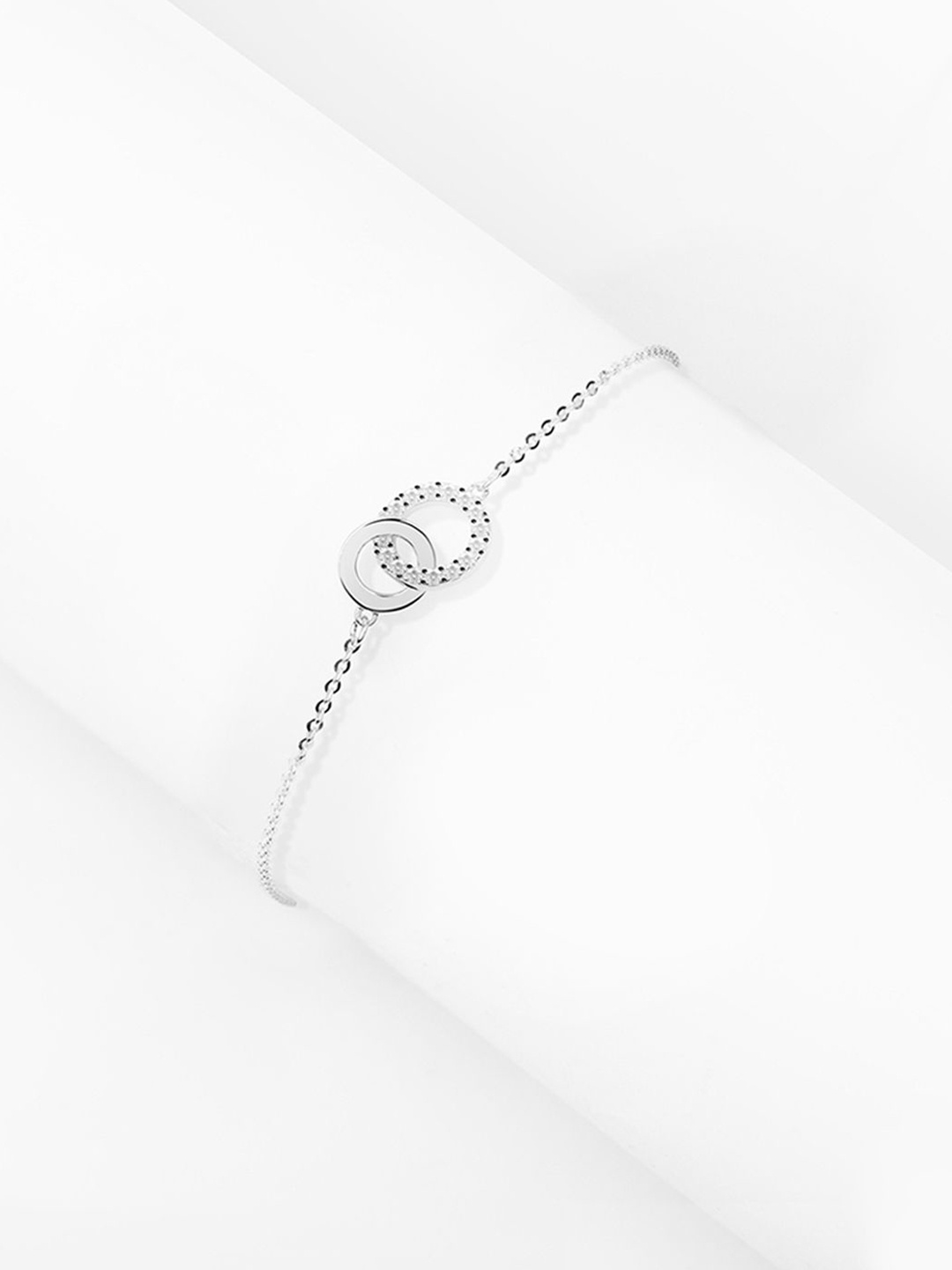 

Nistra Rhodium-Plated Sterling Silver Cubic Zirconia Link Bracelet