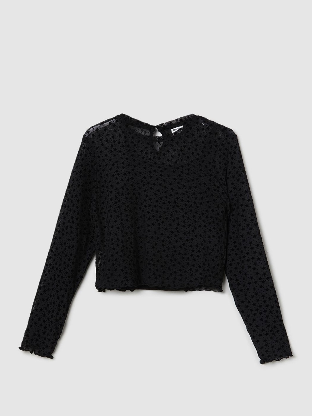 

max Geometric Print Cotton Top, Black