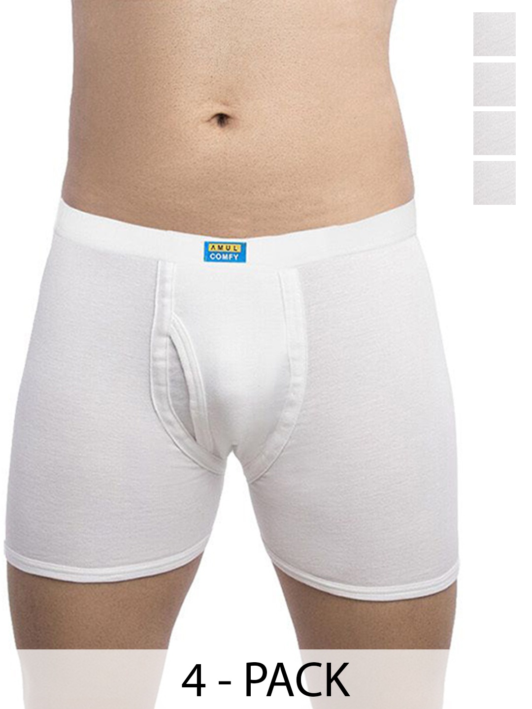 

AMUL COMFY Men Mid-Rise Trunks Comfy-Plain-White-Trunk-IE-4-85
