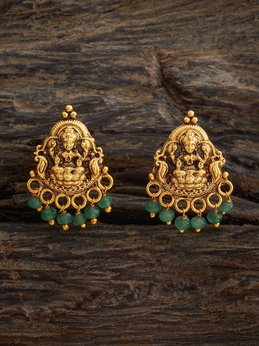 

Kushal's Fashion Jewellery Gold-Plated Contemporary Antique Studs Earrings