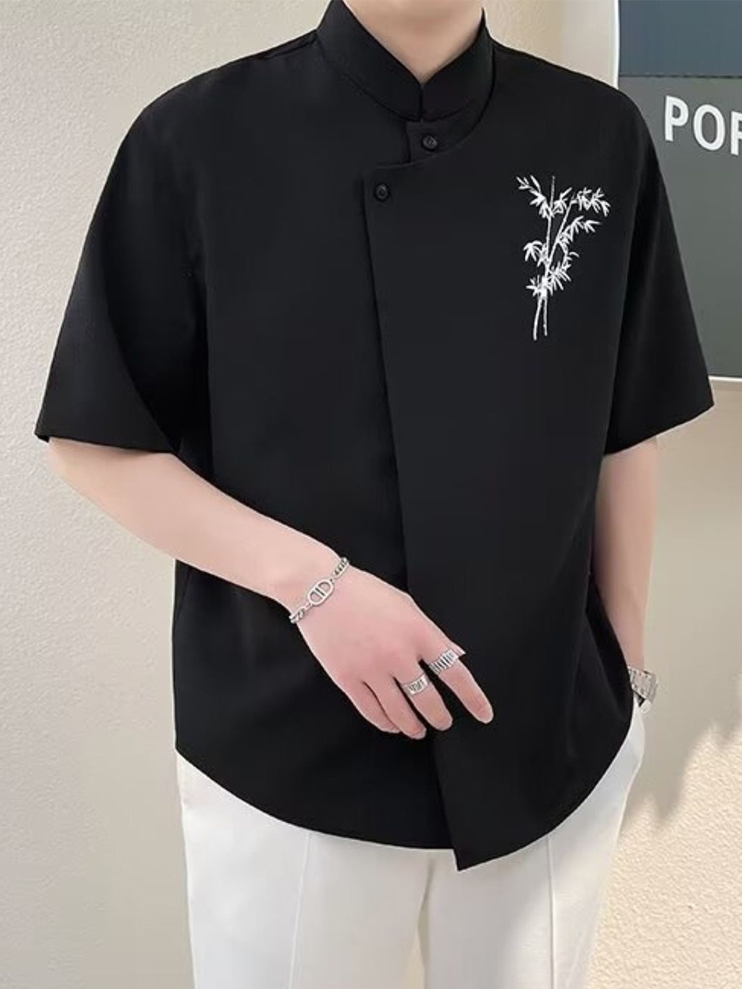 

HERE&NOW Men Original Floral Printed Casual Shirt, Black