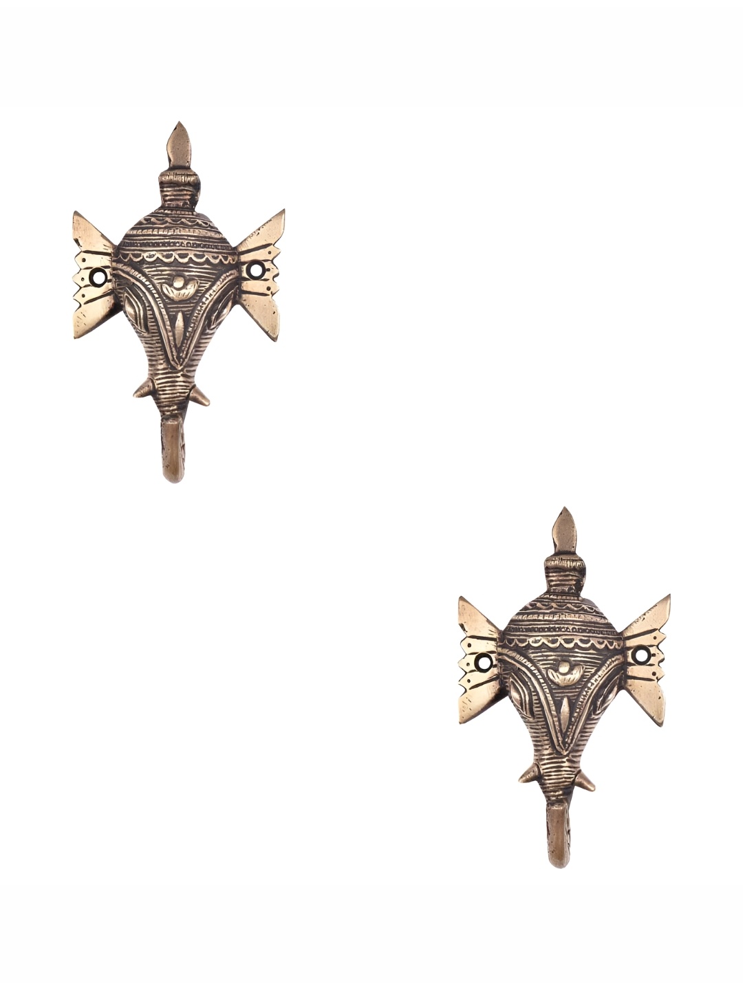 

IndianShelf Bronze 2 Pieces Elephant Textured Ceramic Wall Hooks