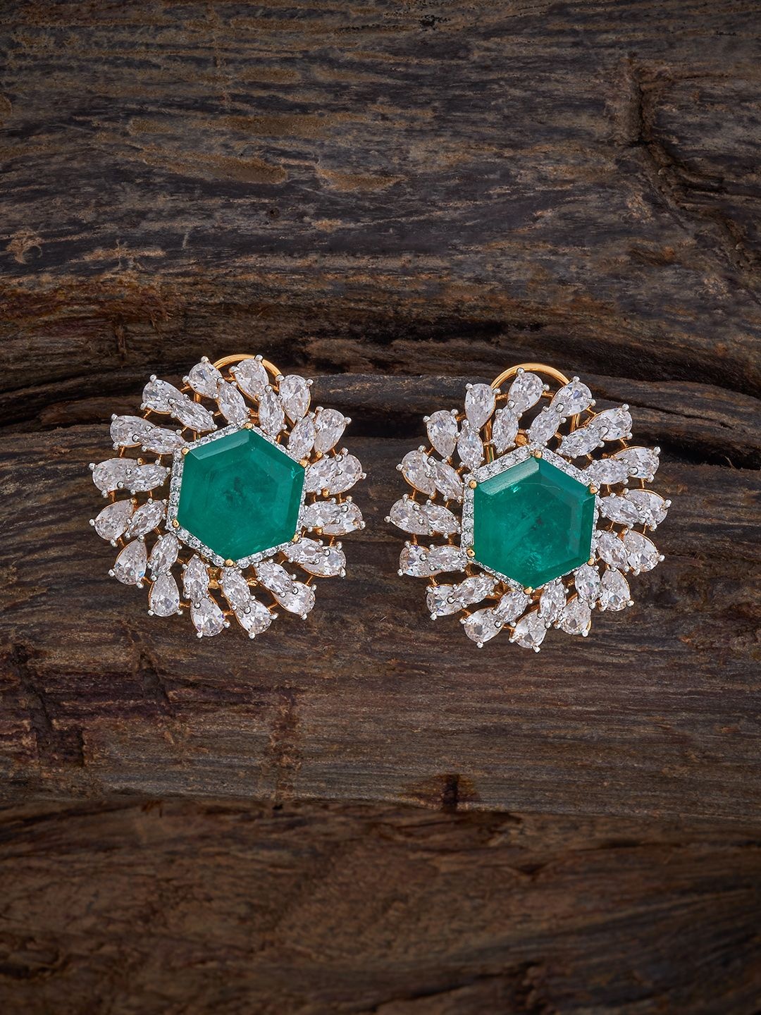 

Kushal's Fashion Jewellery Geometric Studs Earrings, Green