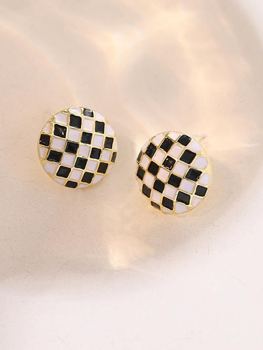 

DESTINY JEWELS Gold Plated Geometric Studs Earrings