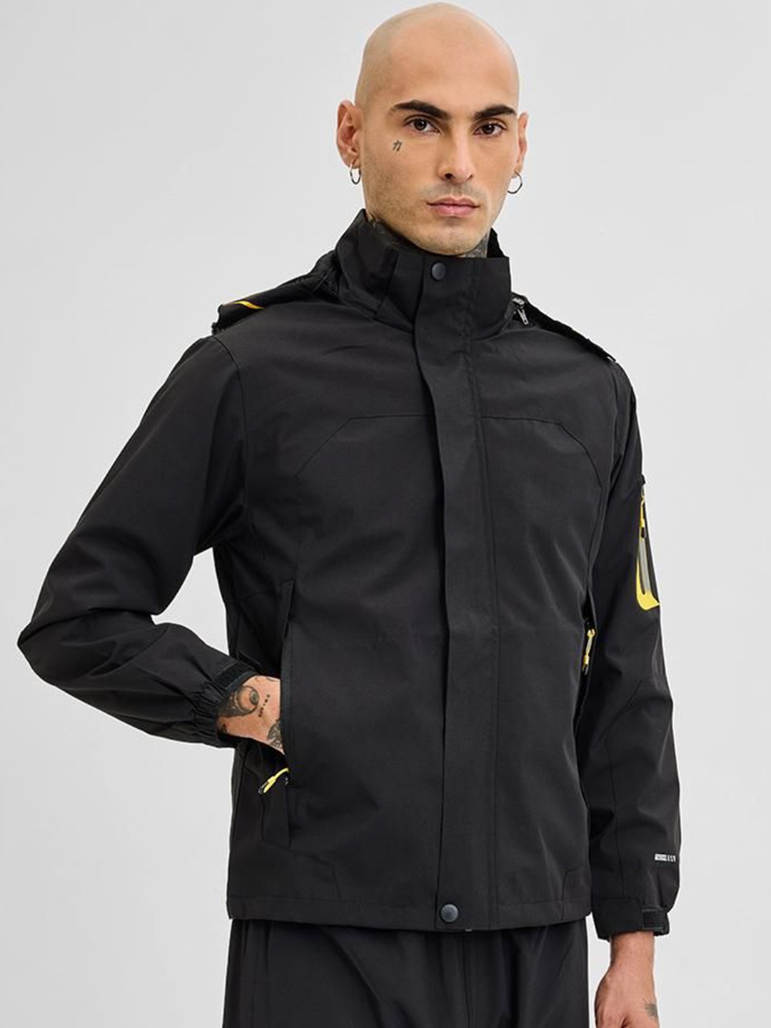 

Snitch Men Water Resistant Open Front Jacket, Black