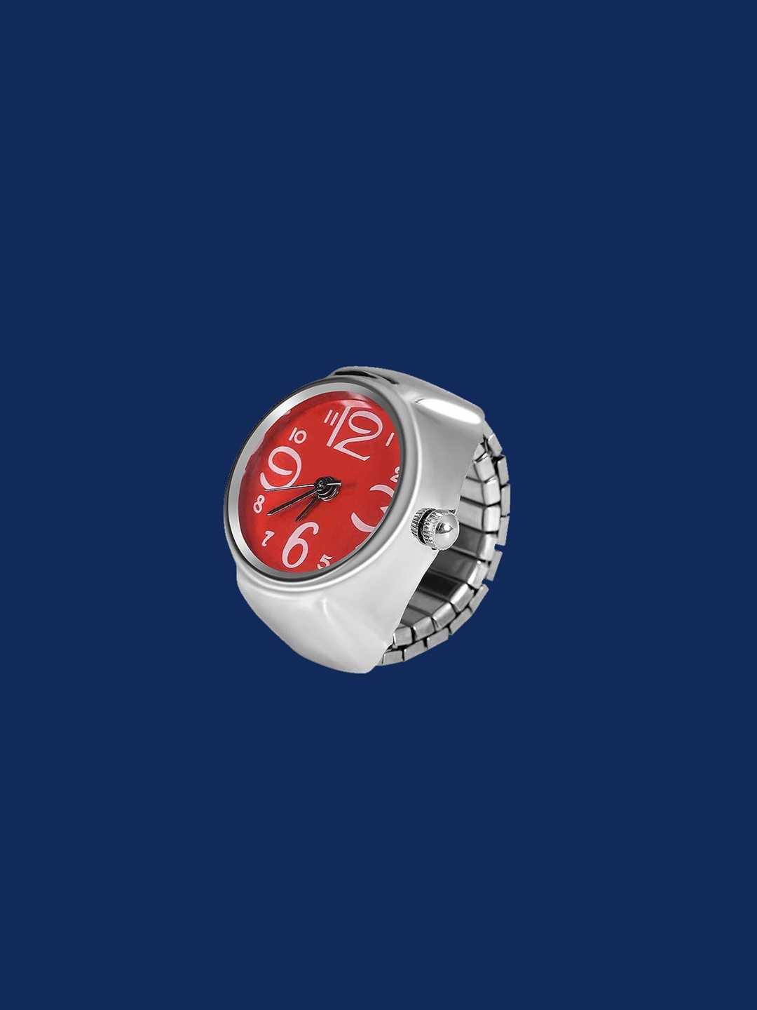 

RHOSYN Silver-Plated Quartz Stretchable Watch Ring