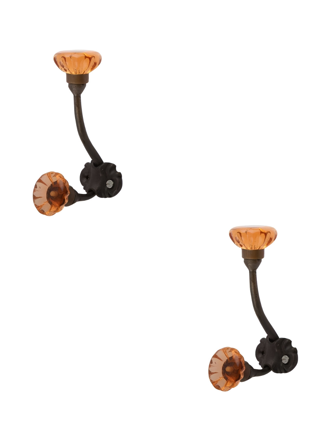 

IndianShelf Brown and Black 2 Pieces Glass Panelled Wall Hooks