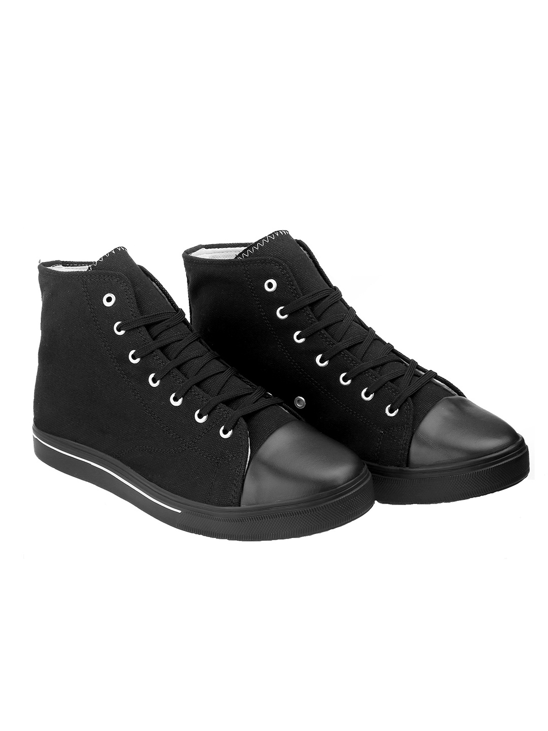 

Bxxy Men 7.62 Cm Hidden Elevator Height Increasing Canvas Material Sneaker Lace-up Shoes, Black